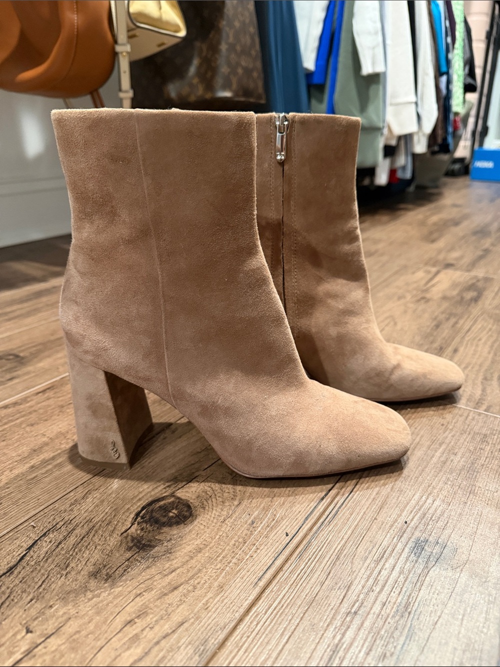 Sam Edelman Codie Suede Ankle Boots in Light Brown